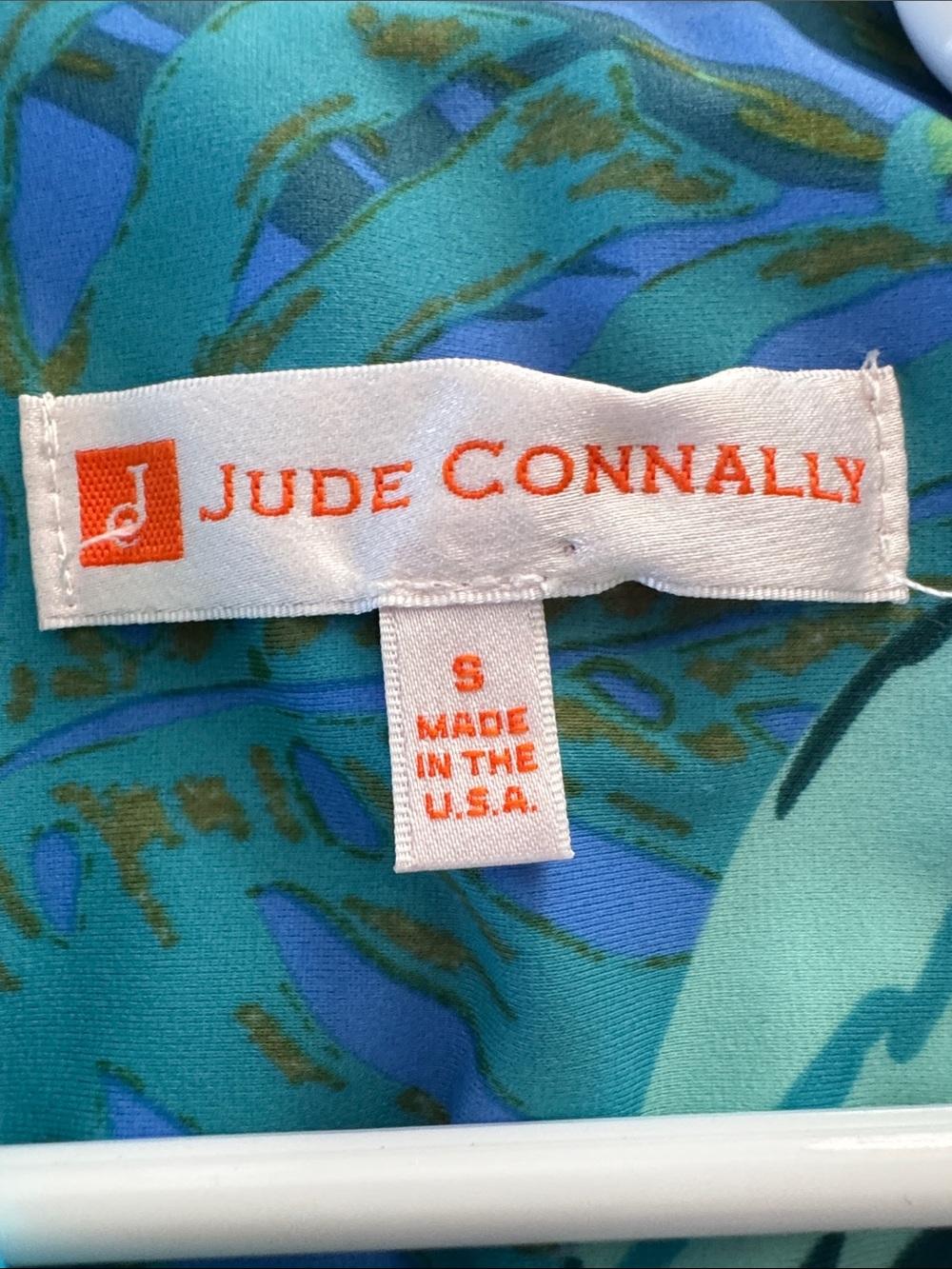 Jude Connally Teal and Blue Tropical Sleeveless Blouse - Picture 8 of 9